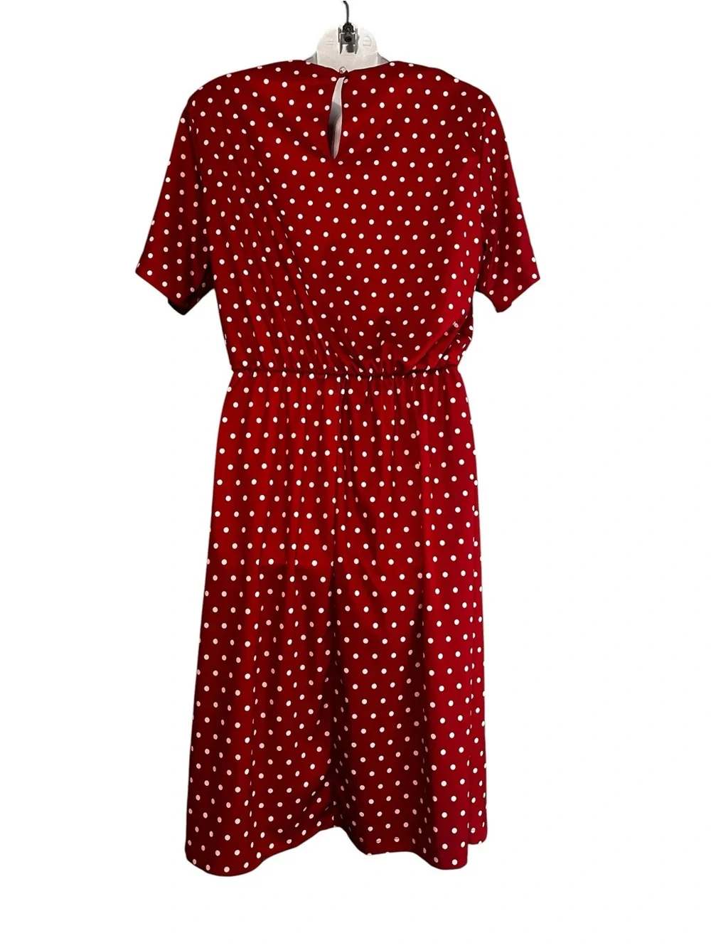 Anthony Richards Red Polka Dot Short Sleeve Midi Dress